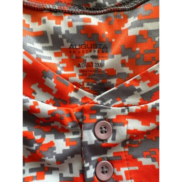 HOOTERS Shirt Baseball Orange Gray #11 Wicking 2 Button Short Sleeve Size 2X - Picture 5 of 5